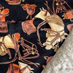 Silk equestrian scarf, 40”x40”,Gorgeous!